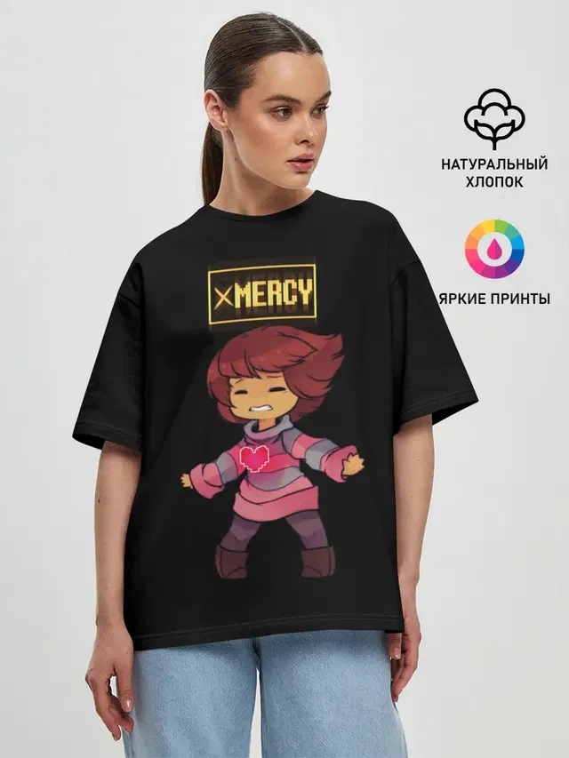 Женская футболка оверсайз с принтом «Undertale Frisk»