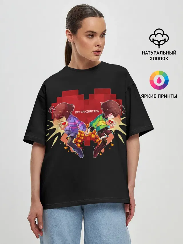 Женская футболка оверсайз с принтом «Undertale»