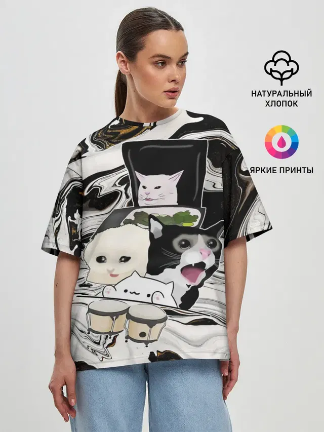 Женская футболка оверсайз