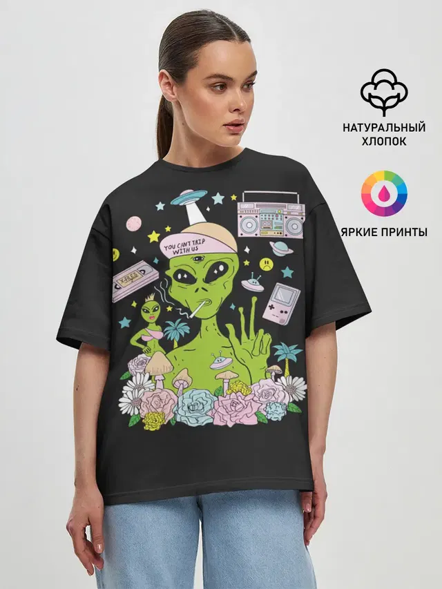 Женская футболка оверсайз