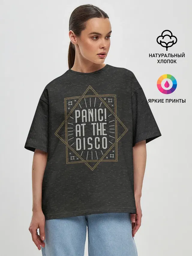 Женская футболка оверсайз с принтом «Panic! At the disco»