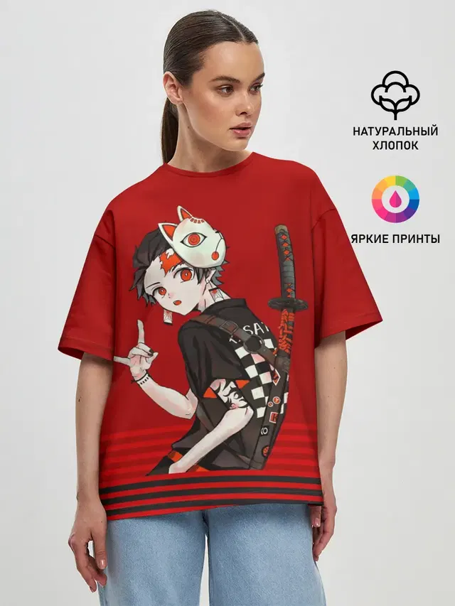Женская футболка оверсайз