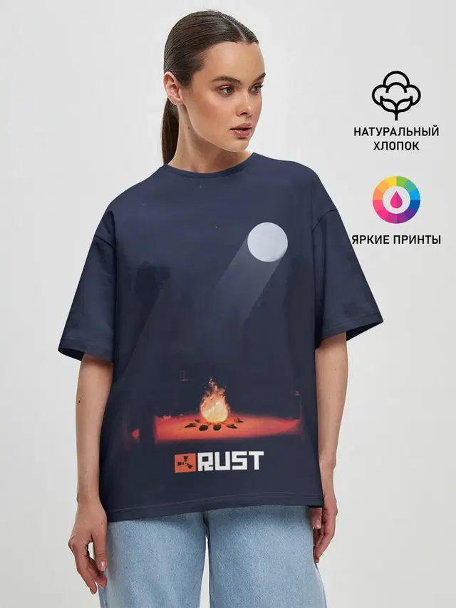 Женская футболка оверсайз с принтом «Rust»