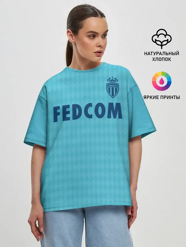 Женская футболка оверсайз с принтом «Монако — Golovin third 19-20»