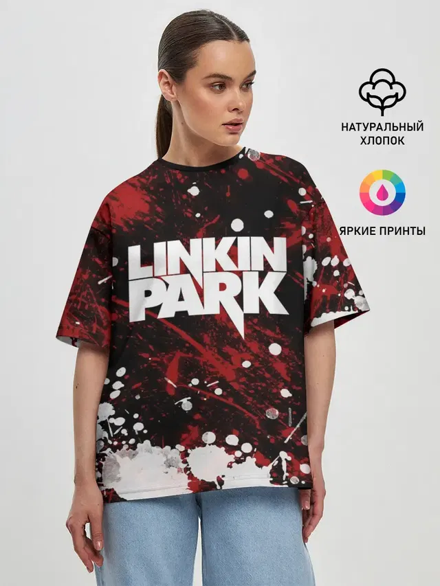Женская футболка оверсайз с принтом «Linkin Park logo»