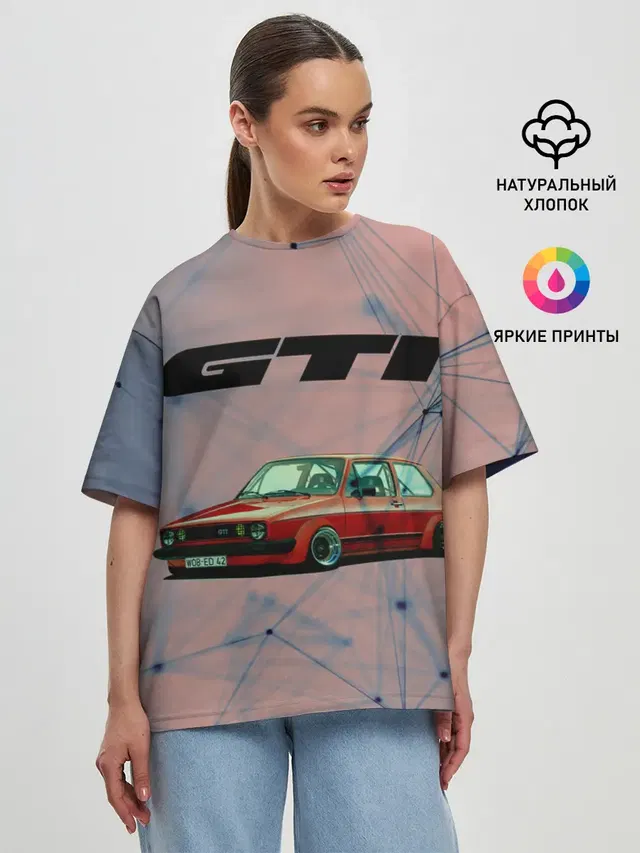 Женская футболка оверсайз с принтом «Volkswagen»