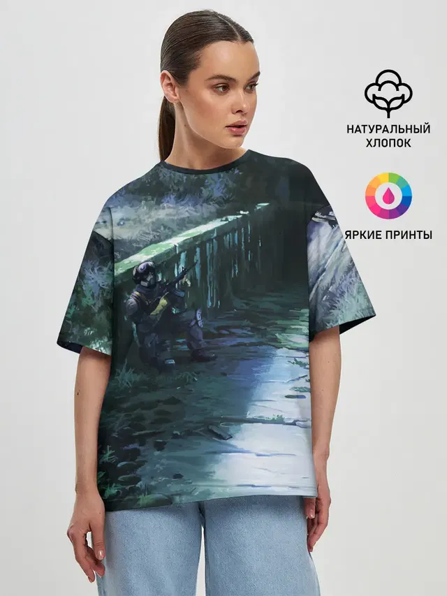 Женская футболка оверсайз