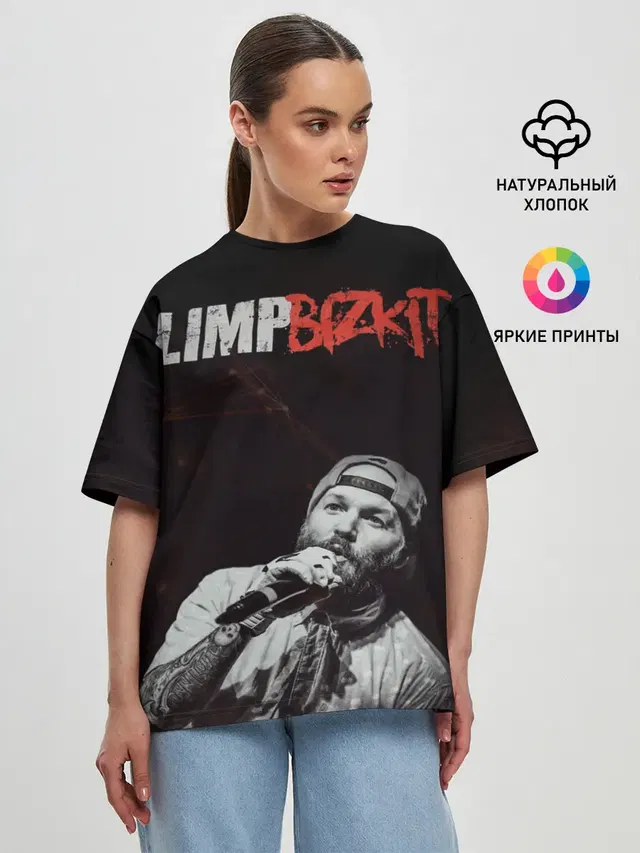 Женская футболка оверсайз с принтом «Limp Bizkit»