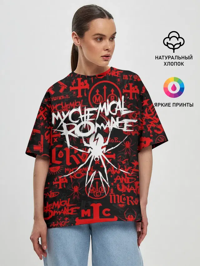 Женская футболка оверсайз с принтом «My Chemical Romance»