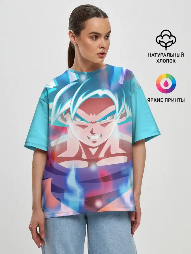 Женская футболка оверсайз с принтом «Dragon ball — Гоку»