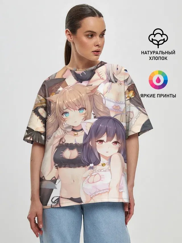 Женская футболка оверсайз