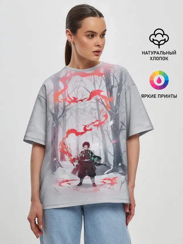 Женская футболка оверсайз