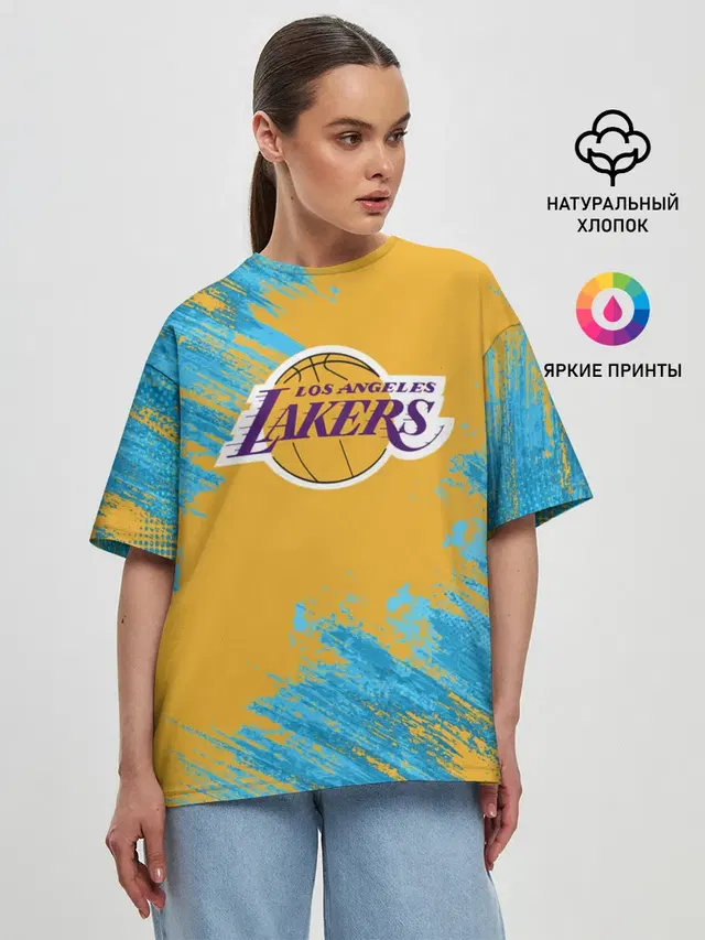 Женская футболка оверсайз с принтом «Лейкерс — Kobe Bryant»