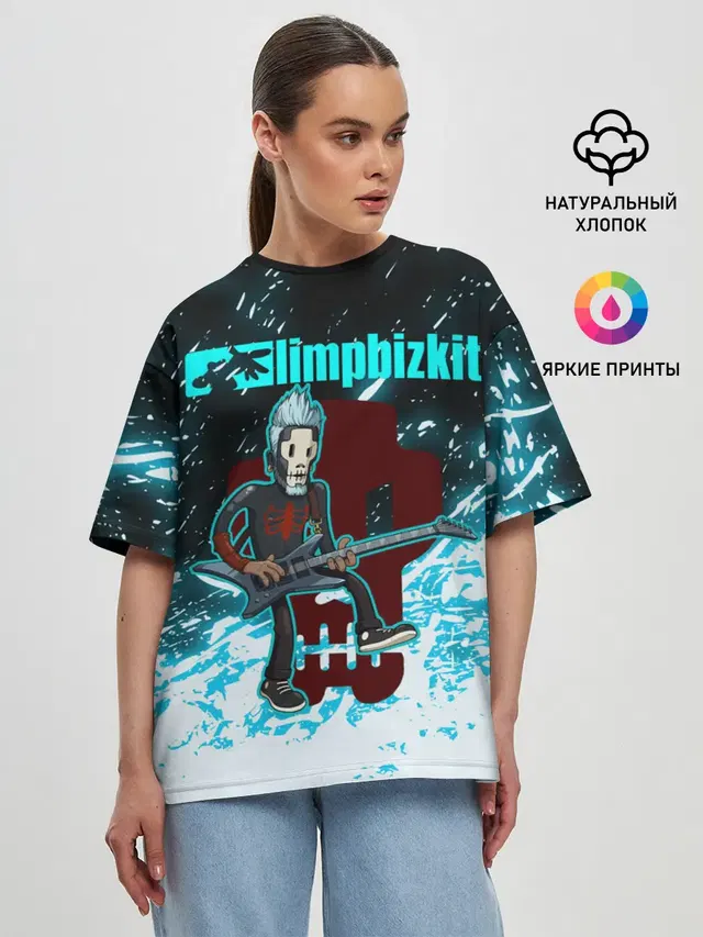 Женская футболка оверсайз с принтом «Limp Bizkit»