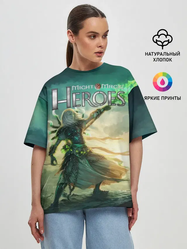 Женская футболка оверсайз с принтом «Heroes — Heroes of Might and Magic»