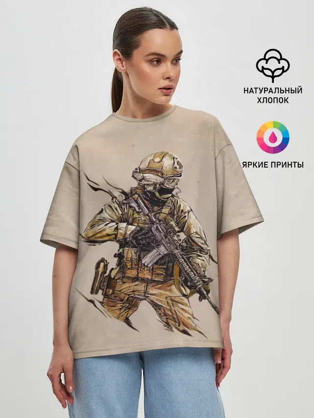 Женская футболка оверсайз