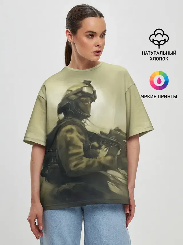 Женская футболка оверсайз