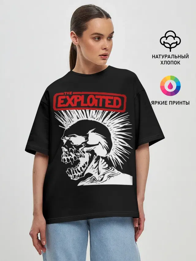 Женская футболка оверсайз с принтом «Разный рок — The Exploited»