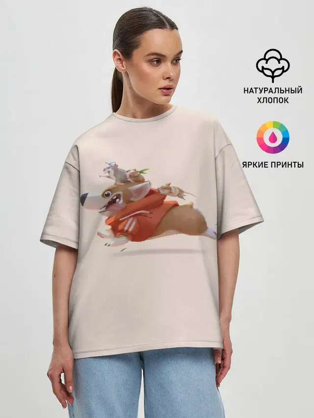 Женская футболка оверсайз