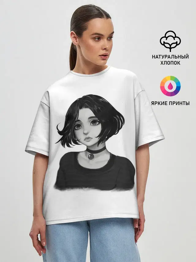 Женская футболка оверсайз