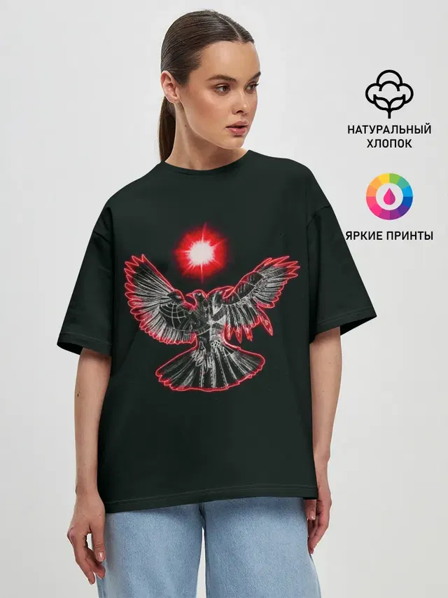 Женская футболка оверсайз с принтом «Pyrokinesis»
