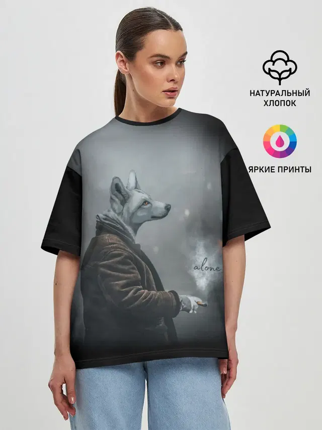 Женская футболка оверсайз