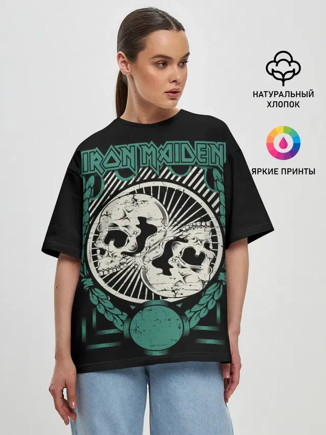 Женская футболка оверсайз с принтом «Skull»