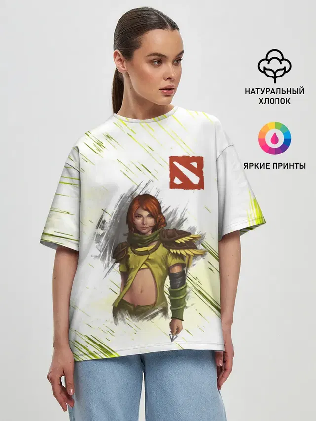 Женская футболка оверсайз с принтом «Dota2 — Windranger»