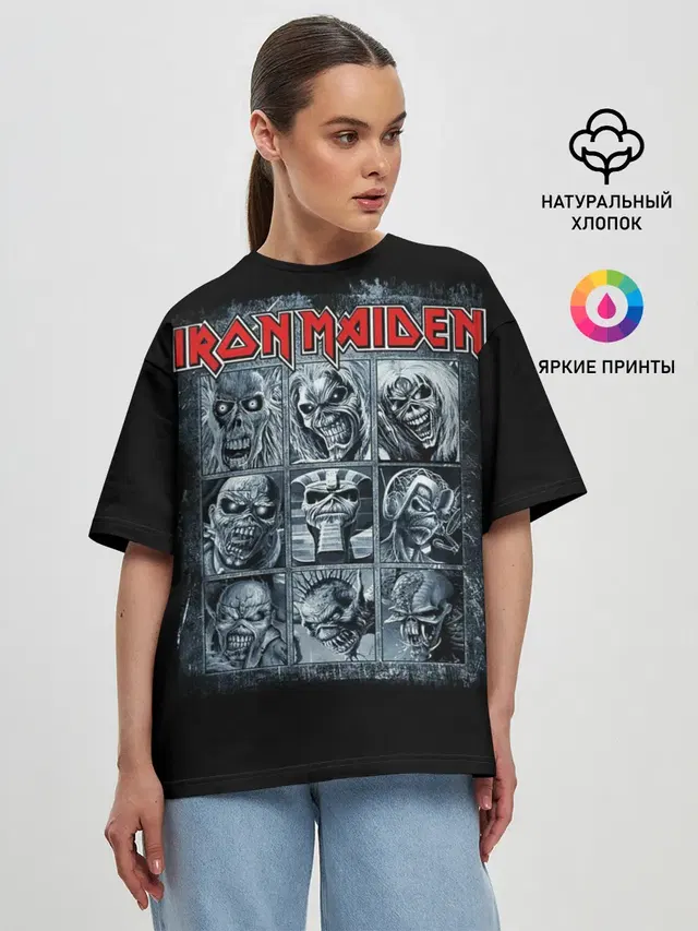 Женская футболка оверсайз с принтом «Iron Maiden»