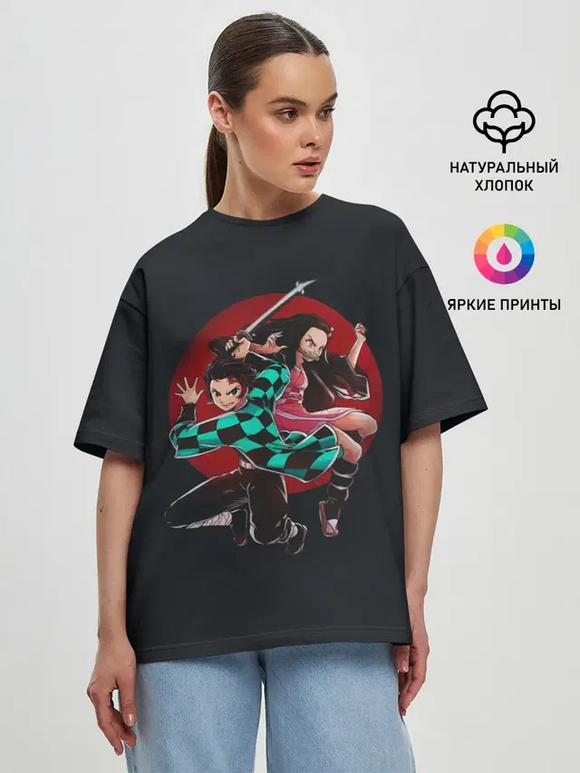 Женская футболка оверсайз
