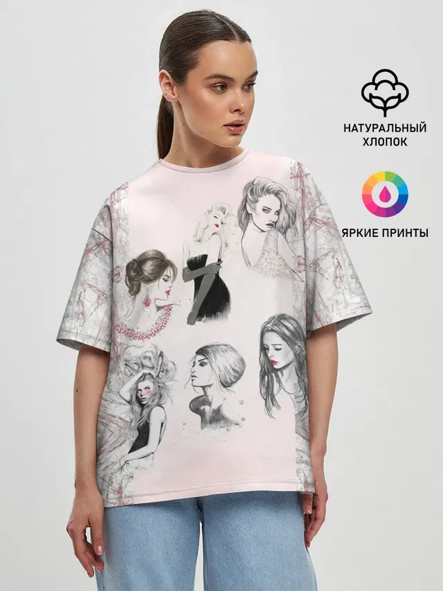 Женская футболка оверсайз