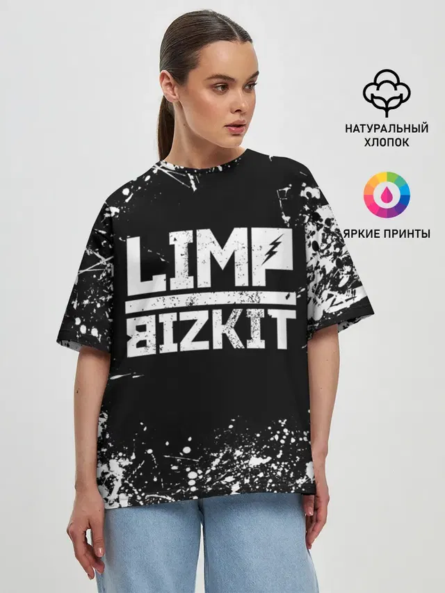 Женская футболка оверсайз с принтом «Limp Bizkit»