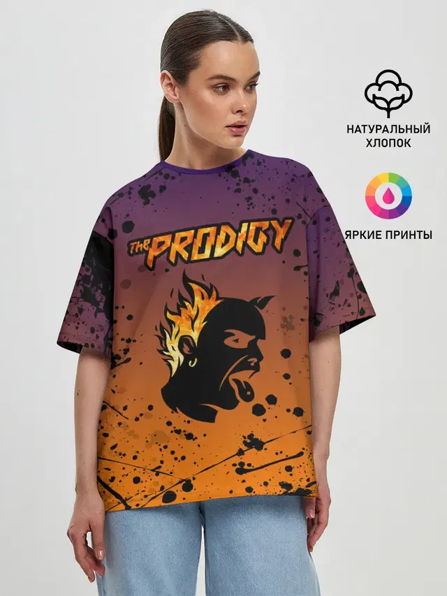Женская футболка оверсайз с принтом «Prodigy — THE PRODIGY — ПРОДИДЖИ»