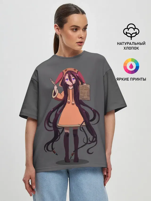 Женская футболка оверсайз с принтом «No Game No Life — Шуви»