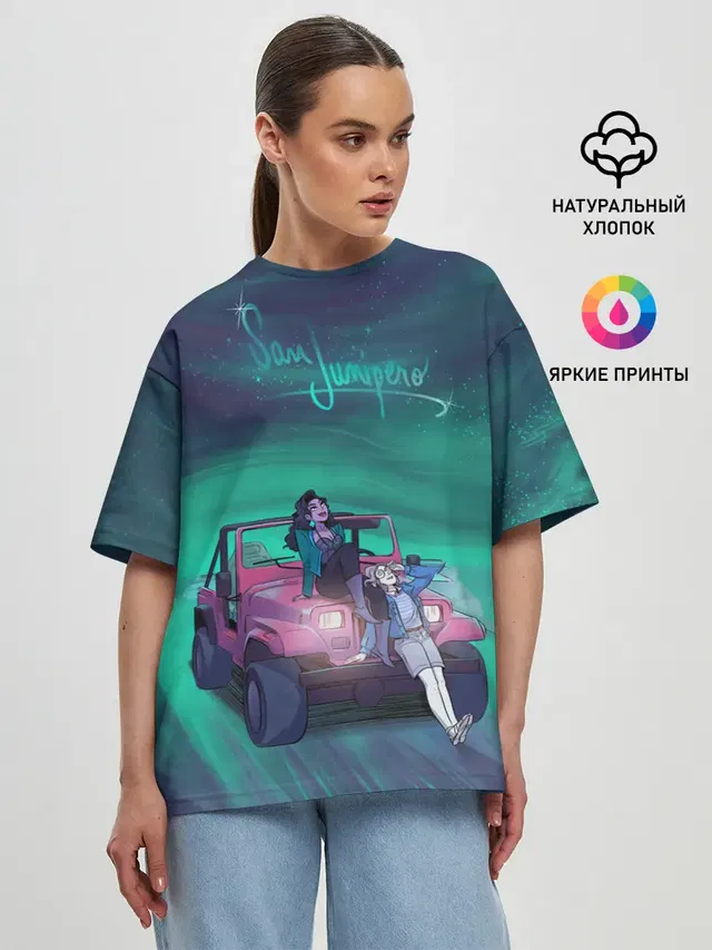 Женская футболка оверсайз