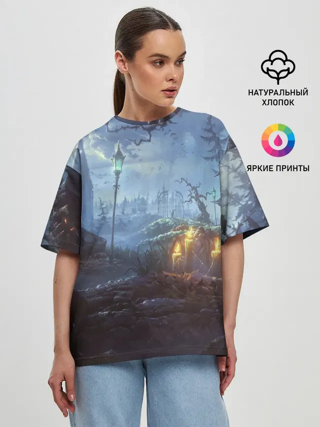 Женская футболка оверсайз