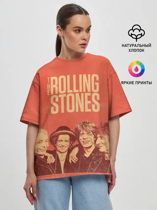 Женская футболка оверсайз с принтом «Rolling Stones — The Rolling Stones»