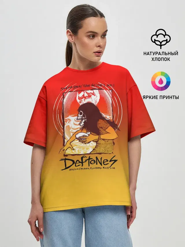 Женская футболка оверсайз с принтом «Deftones — Deftones Poster»
