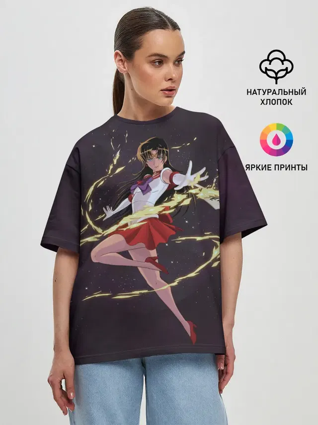 Женская футболка оверсайз с принтом «Sailor Mars»