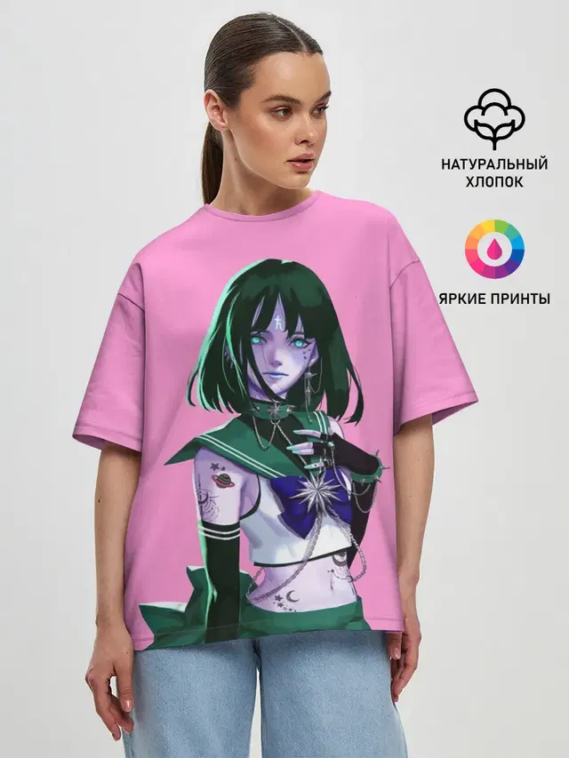 Женская футболка оверсайз с принтом «Sailor Saturn»