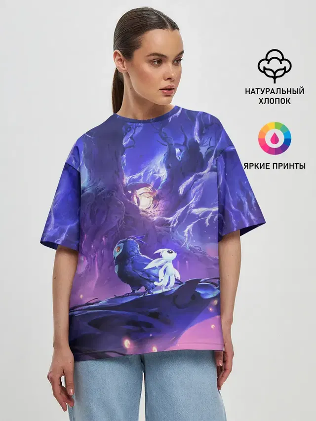 Женская футболка оверсайз с принтом «Ori and the will of the wisps»