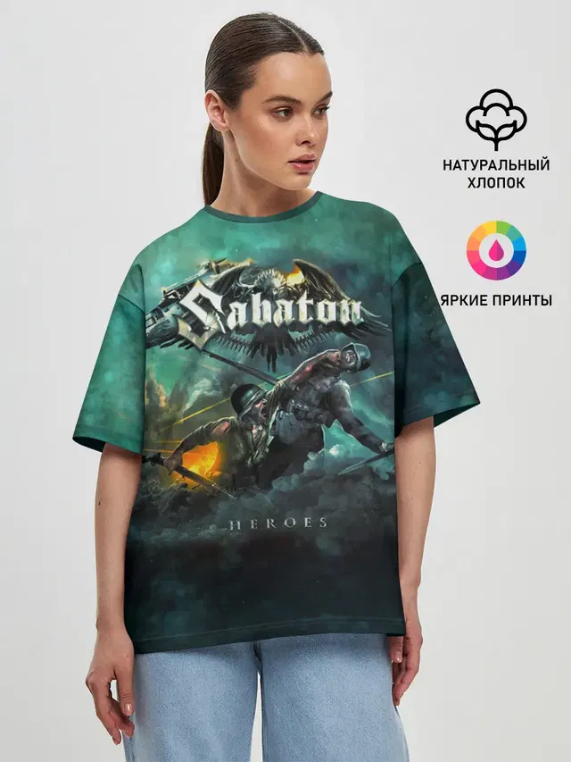 Женская футболка оверсайз с принтом «Sabaton»