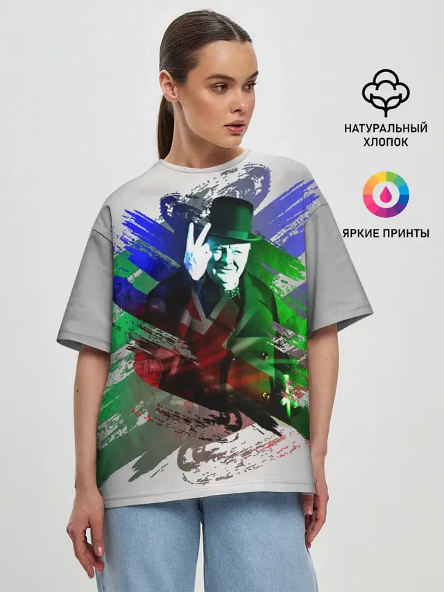 Женская футболка оверсайз