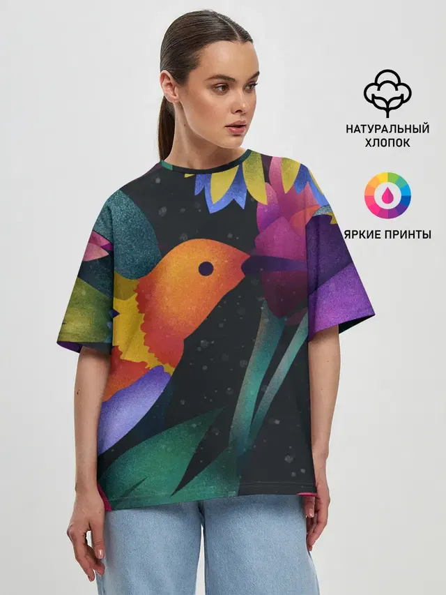 Женская футболка оверсайз