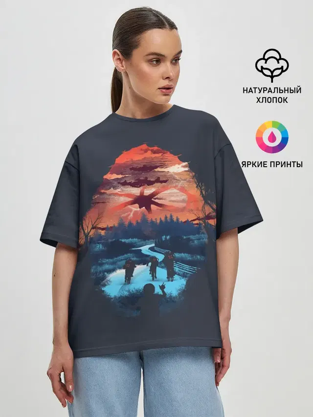 Женская футболка оверсайз