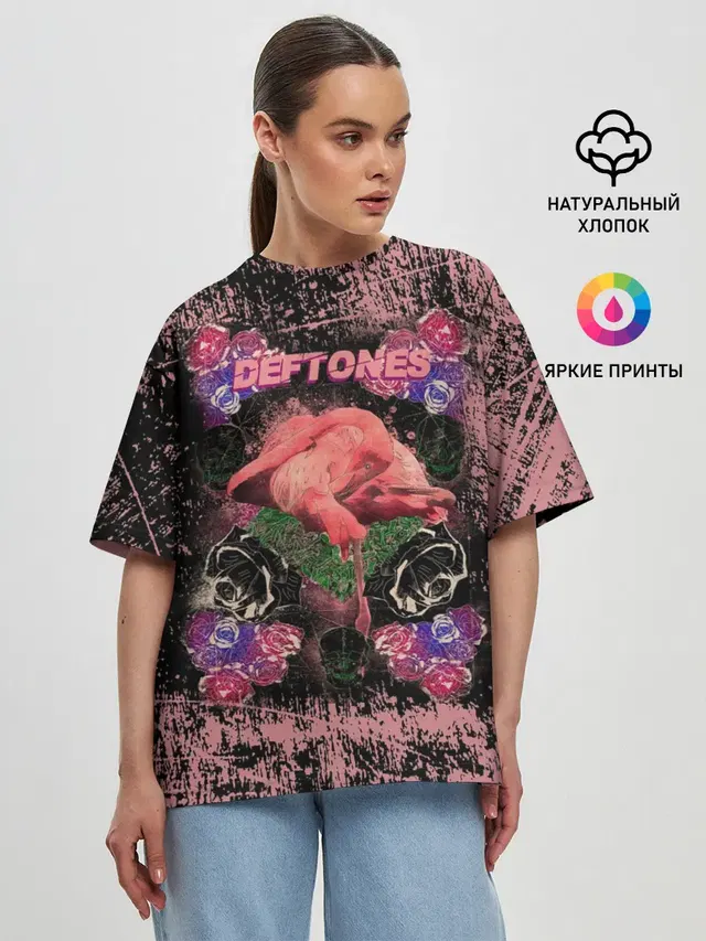 Женская футболка оверсайз с принтом «Deftones»