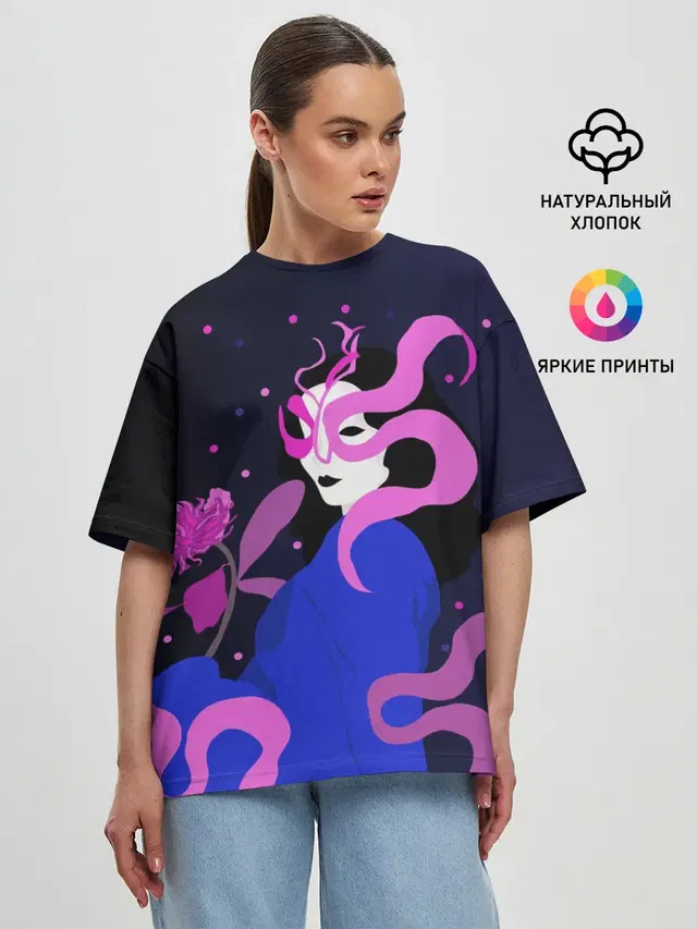 Женская футболка оверсайз
