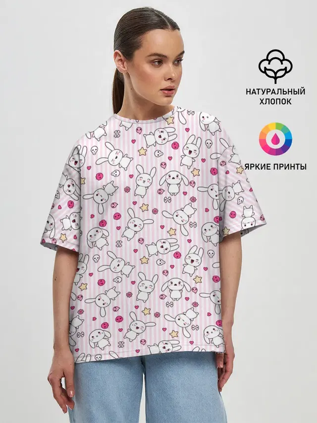Женская футболка оверсайз