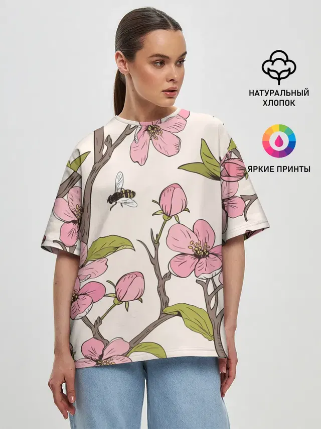 Женская футболка оверсайз