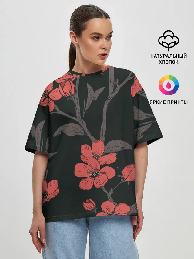Женская футболка оверсайз